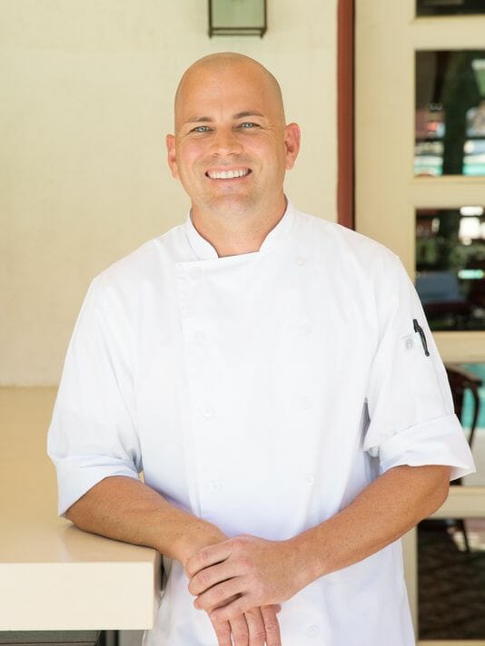 Chef Cale Falk at Purple Palm photo by Colony Palms Hotel