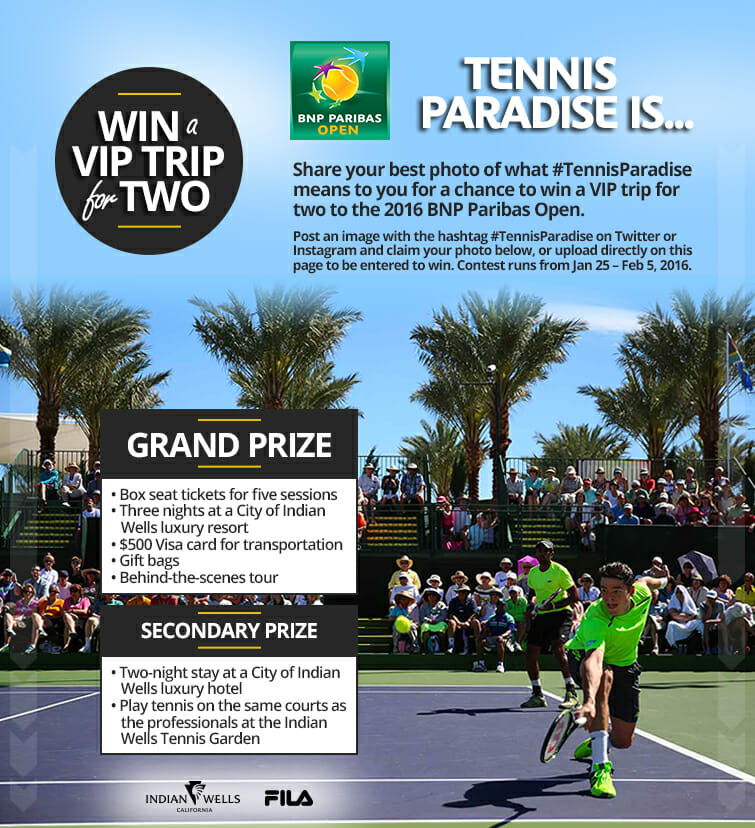 Win a VIP trip for two to the 2016 BNP Paribas Open