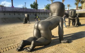 Exclusive Video Interview with the controversial David Černý, the Czech Creator of the “Babies” now crawling in downtown Palm Springs!