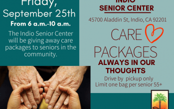 Indio Senior Center To Host a Third care package giveaway September 25th on a First Come First Serve Basis, Donations Needed!