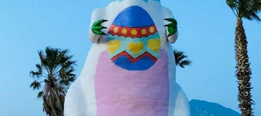 Bunny-Saurus Rex Has Arrived For Easter At Cabazon