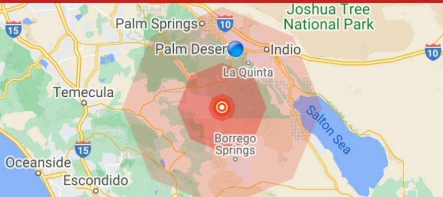 Magnitude 4.3 strikes South of La Quinta, CA
